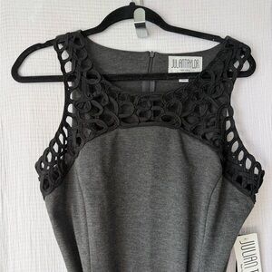Julian Taylor NY Belted Dress Sz 16 NWT Gray and Black